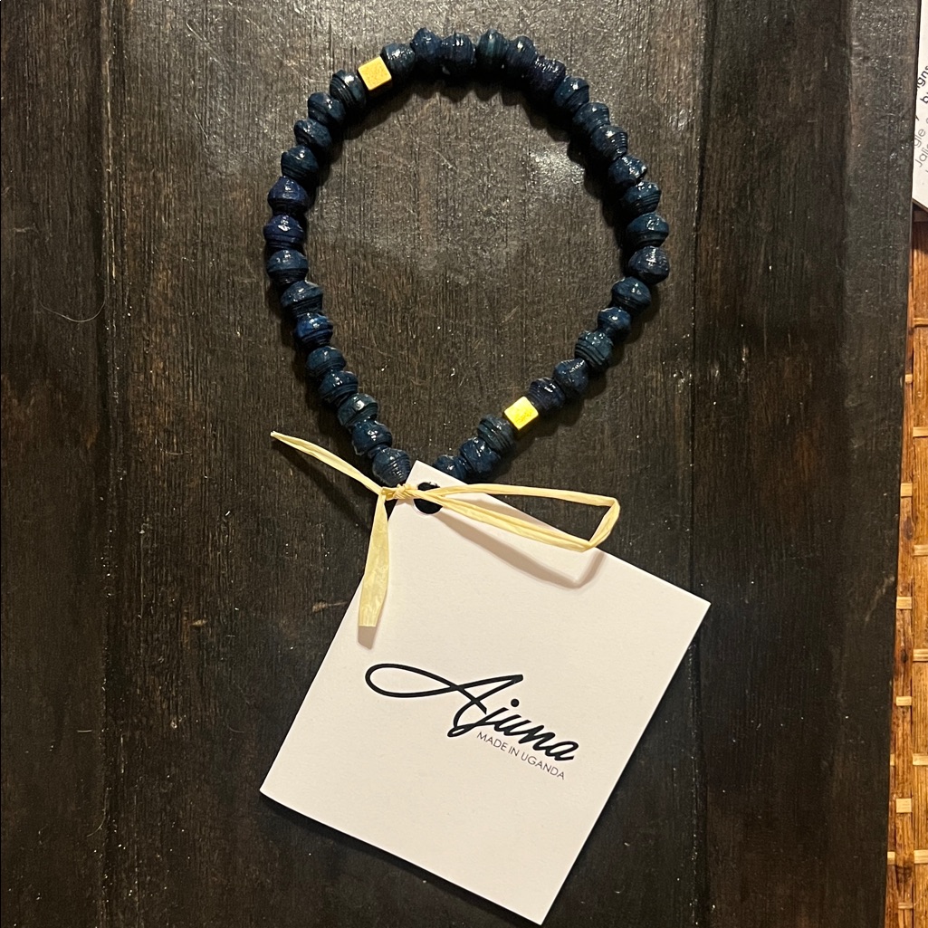 Ajuna Beaded Indigo Bracelet With Gold Accents